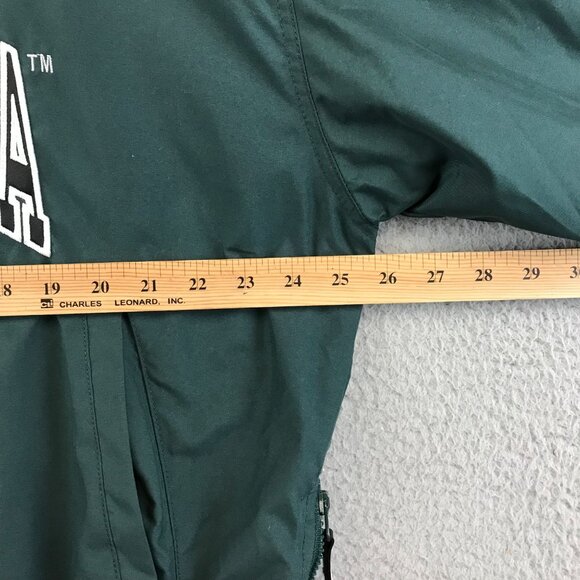 Vintage North Dakota State Bison Jacket Green Windbreaker V neck size XL - Picture 6 of 9